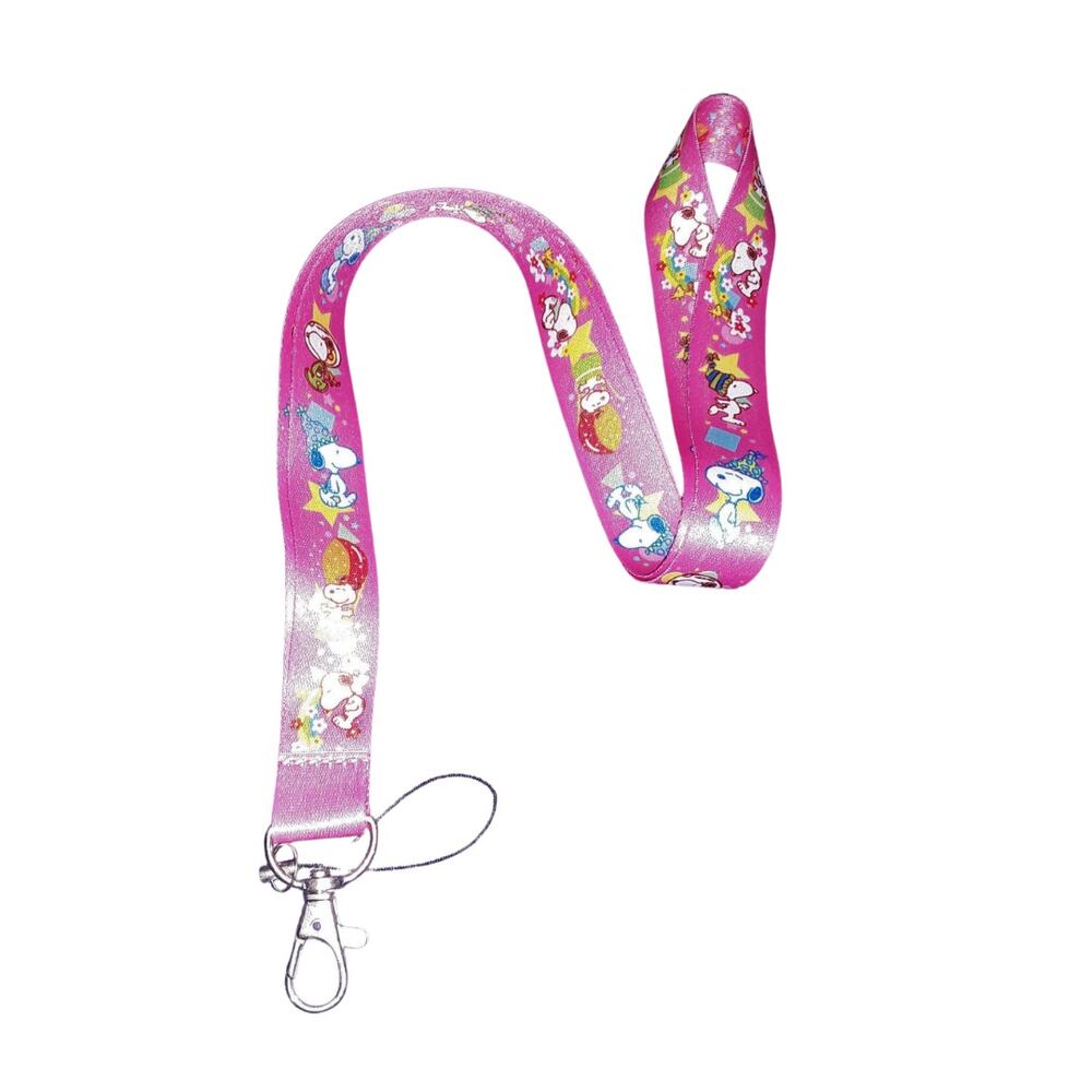 Animated Movie The Peanut Movie Snoopy Fabric Pink Lanyard One Size Unisex